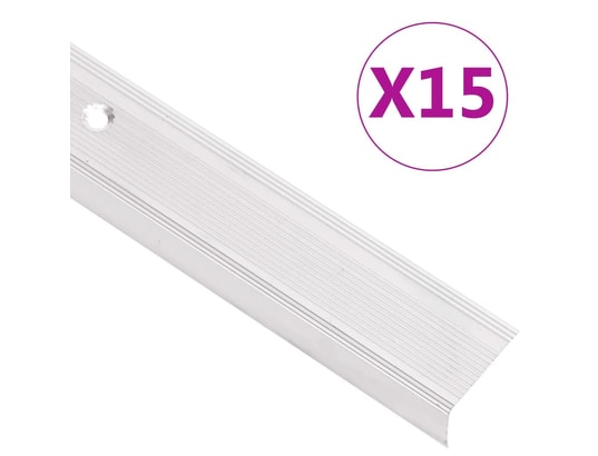 VIDAXL - Nez de marche forme en l 15 pcs aluminium 90 cm argenté