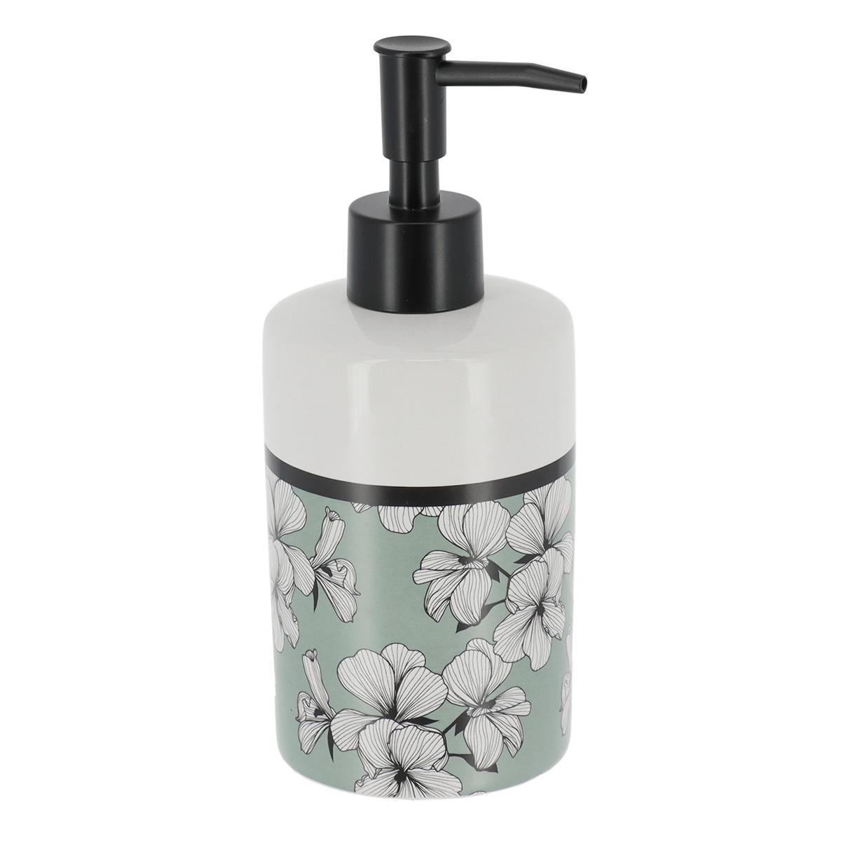 DISTRIBUTEUR A SAVON DOLOMITE ROND IMPRIME 320ML ECRIN VERT