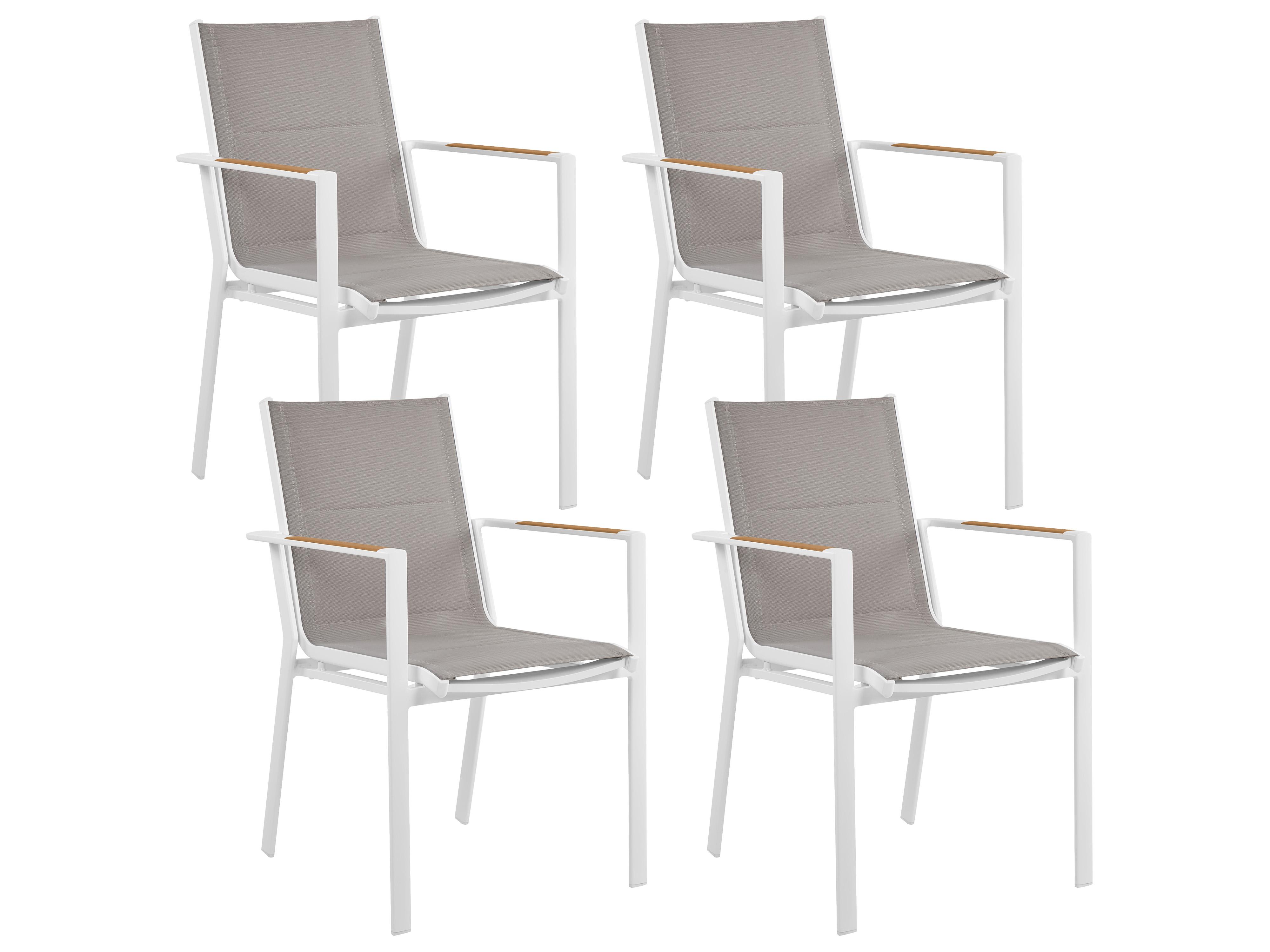 Tuinset 4-zits MALETTO/BUSSETO Metaal Marmereffect Grijs