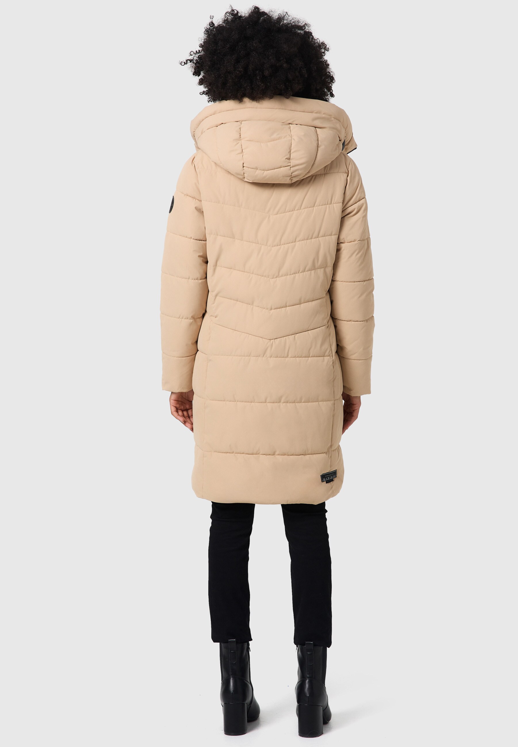 MARIKOO Damen Winter Steppmantel Stepp Jacke Teddyfell Mantel Parker warm mit Kapuze Natsukoo