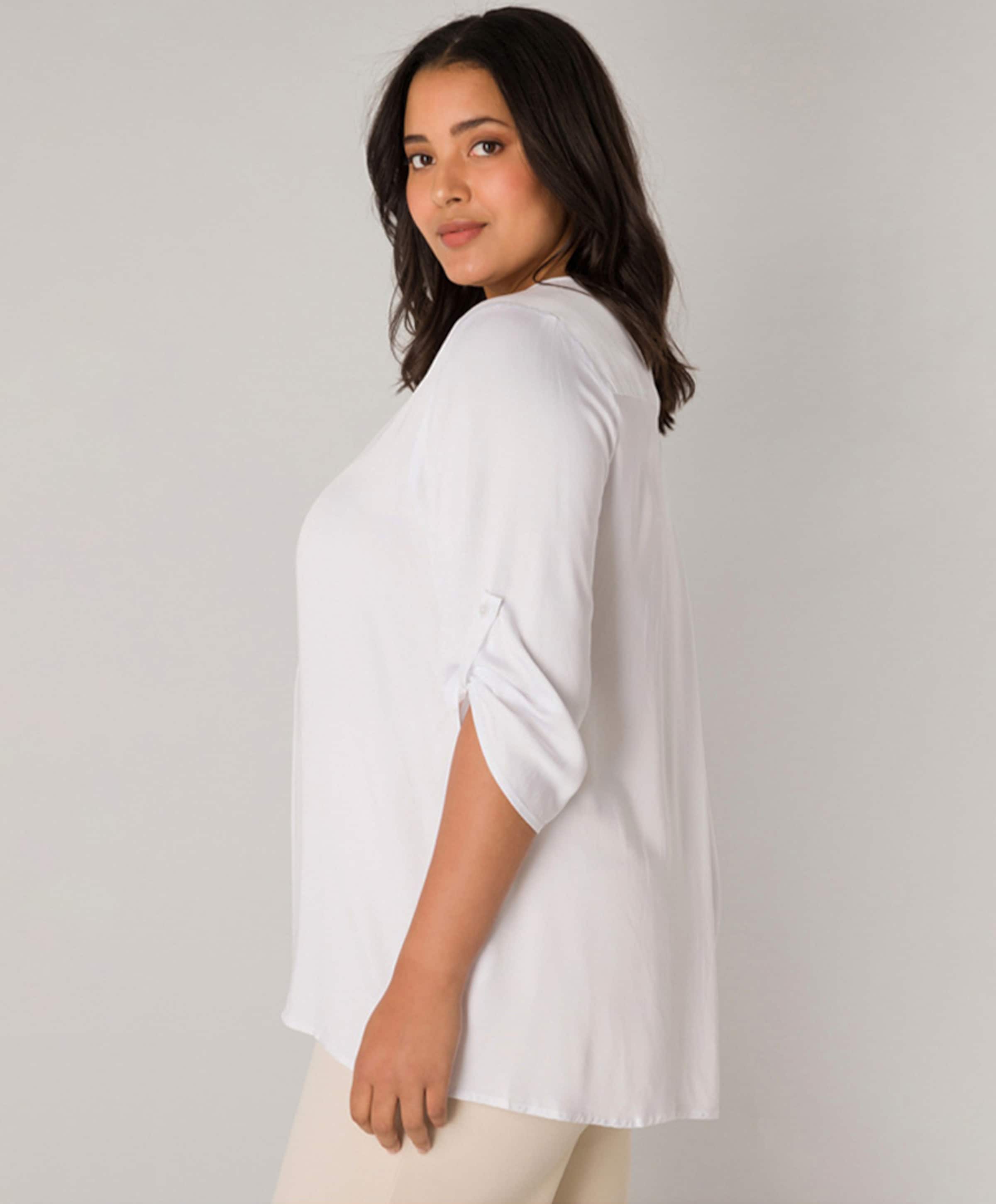 Base Level Curvy Dames blouse wit