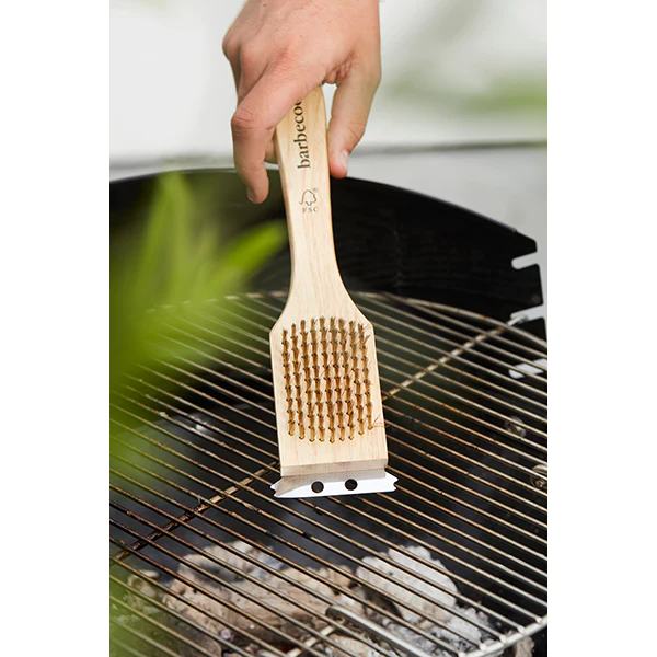 Brosse métallique en cuivre et bois Barbecook