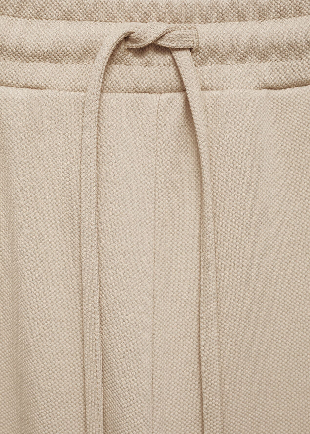 MANGO Seam-detail straight-fit trousers Light beige