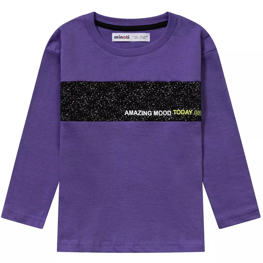 MINOTI 3er-Pack Longsleeves GrauSchwarzLila