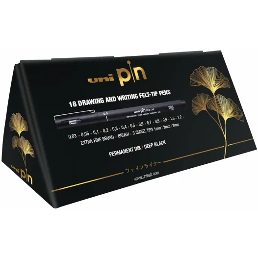 Uni Pin the full black box 18 nip sizes