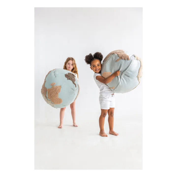 Lorena Canals Pouf World map | Bleu ciel
