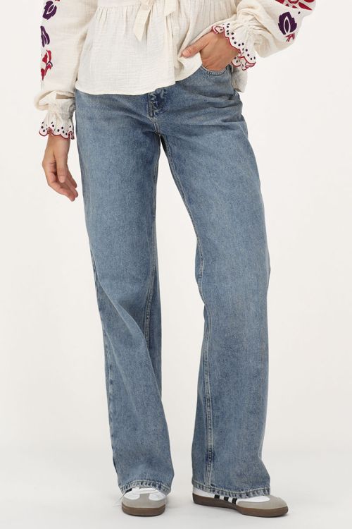 Blauwe classic wide leg jeans