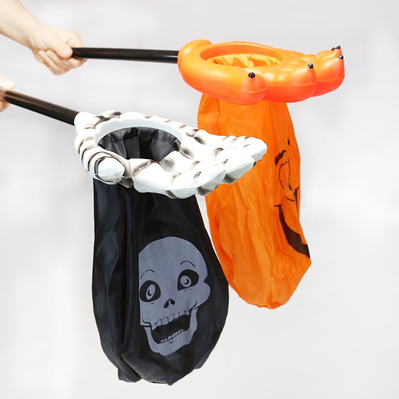 (52cm) Halloween Party Süssigkeiten Tasche Deko Hand Candy Bag Grusel Tüte - Kürbis