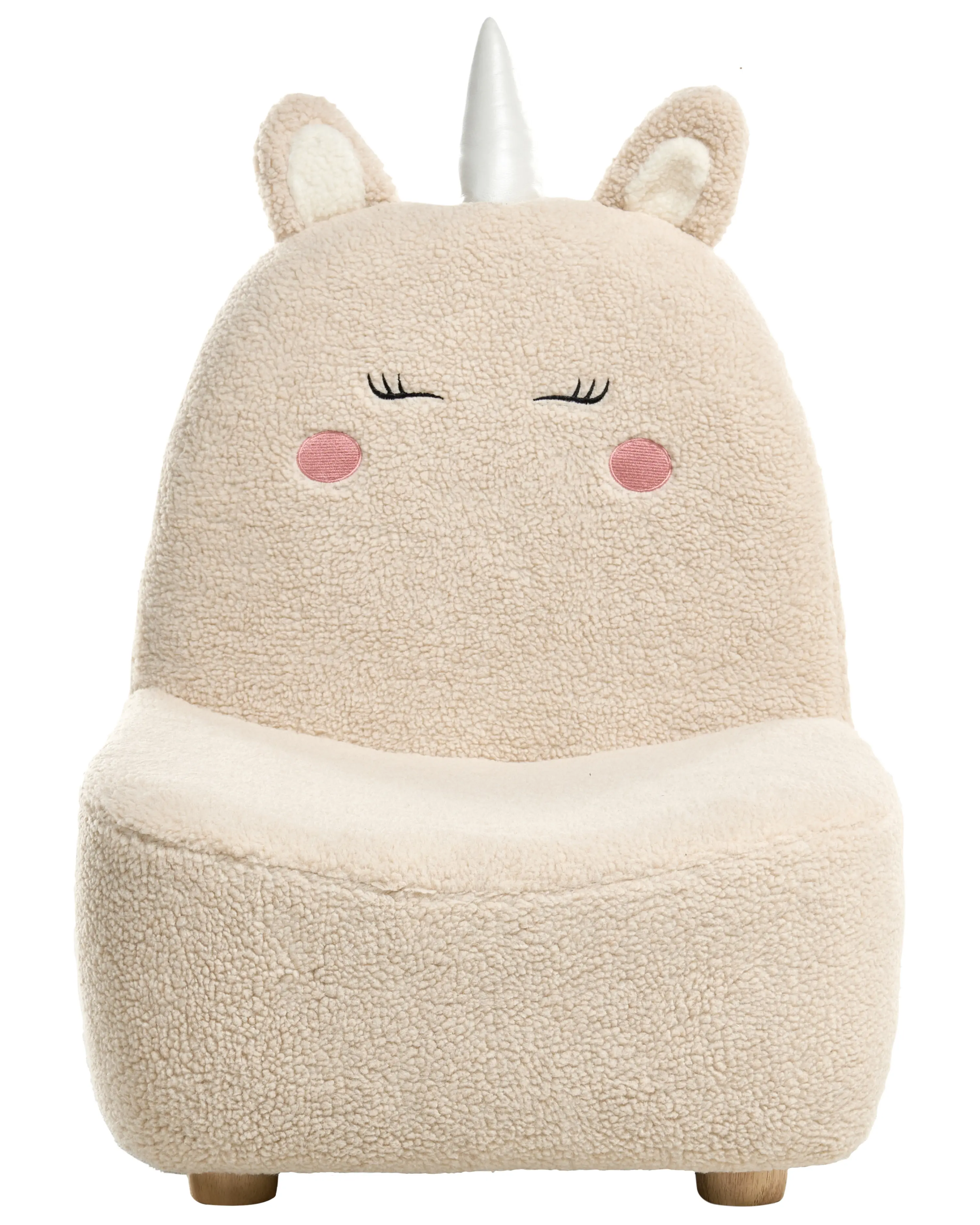 Kinderfauteuil Eenhoorn LULEA Bouclé Lichtbeige