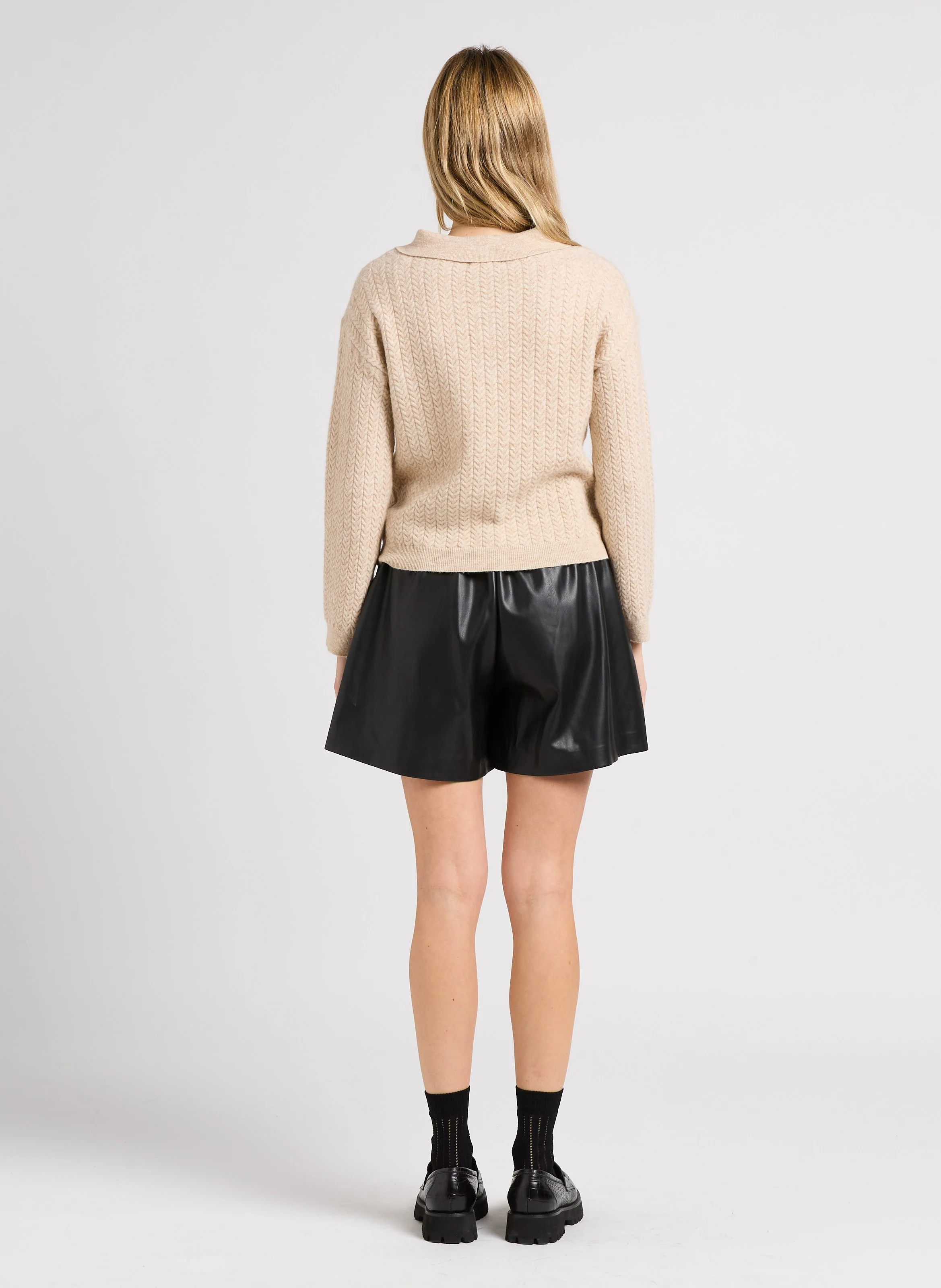 BANNY - Short large taille haute | Noir