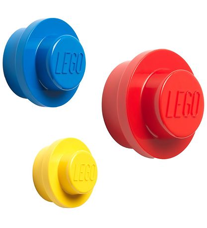 LEGO® Storage Garderobenhaken - 3 st. - 10/8/5 cm - Gelb/Blau/Ro