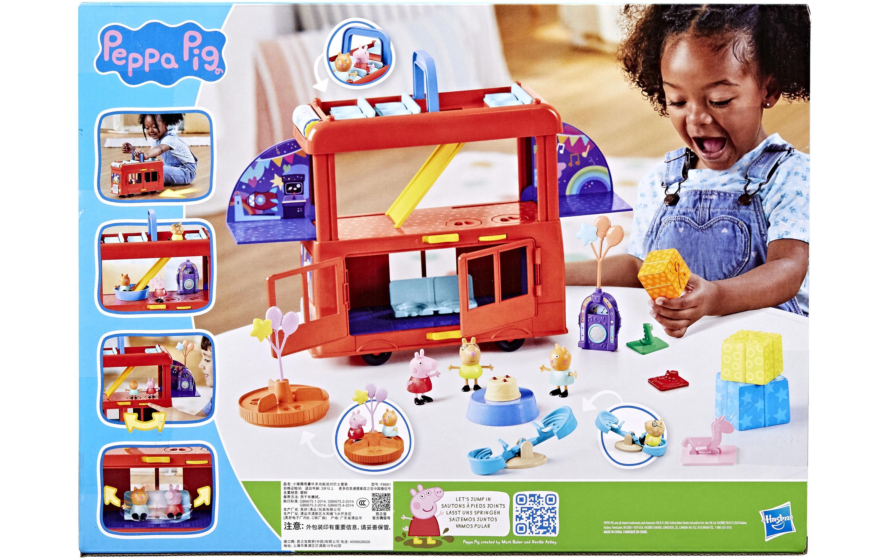 Spielfigurenset Peppa Pig Peppas 2-in-1 PartybusDoppeldeckerbus-Spielset