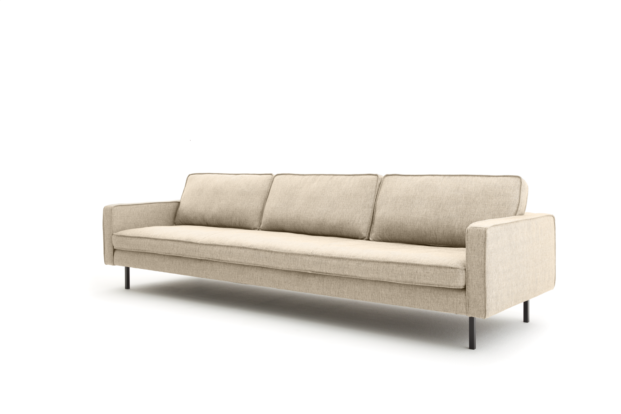 Loods 5 Design 4,5-zitsbank Slimm Stof Outside 4,5 Zits - 290 cm | Solution Beige 05 | Poten: Zwart
