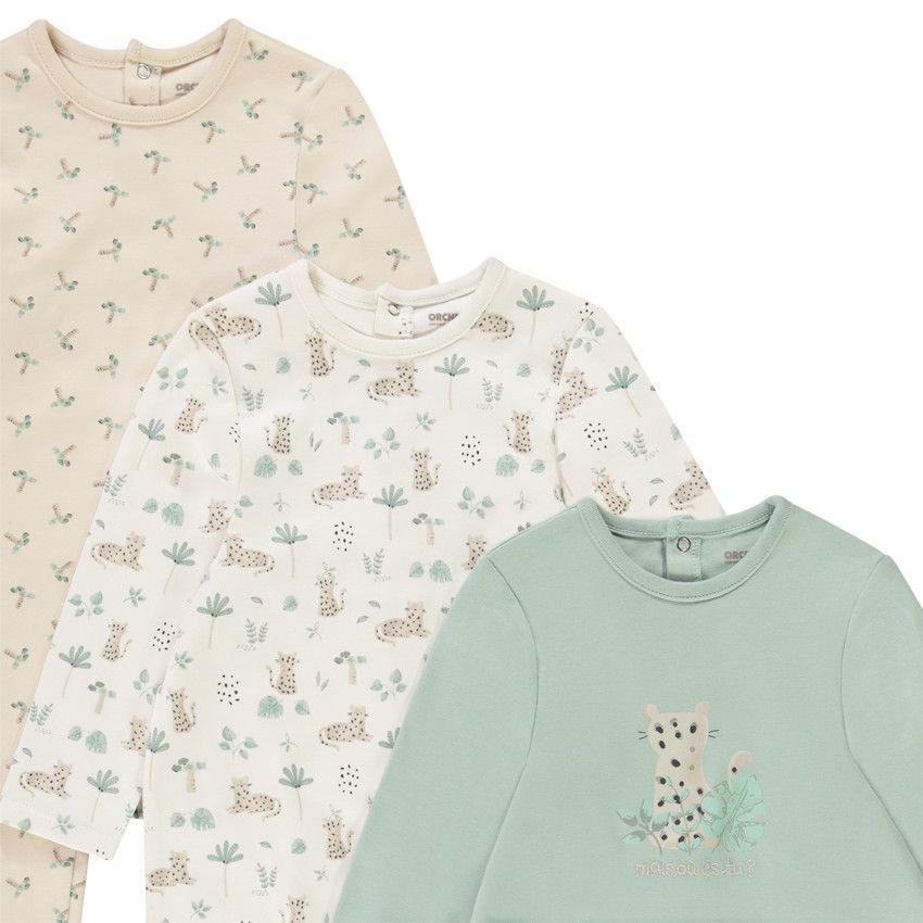 Lot de 3 dors-bien léopard pour bébé avec ouvertures différentes selon l'âge - Vert