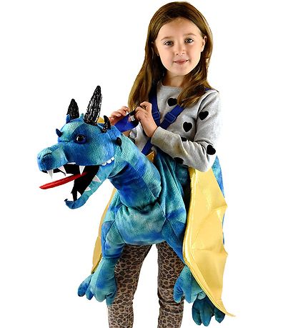 Den Goda Fen Kostüm - Drache - Ride Ein - Blau