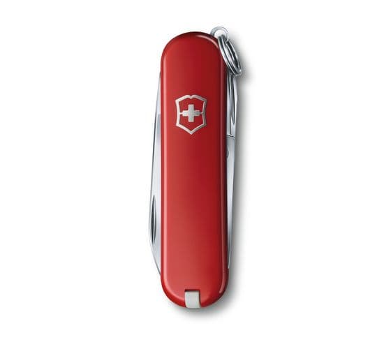Victorinox Classic SD, Klappkniv uten lås, Multiverktøyskniv, Cellidor, ABS syntetisk, Rød, Rustfritt stål, 7 verktøy