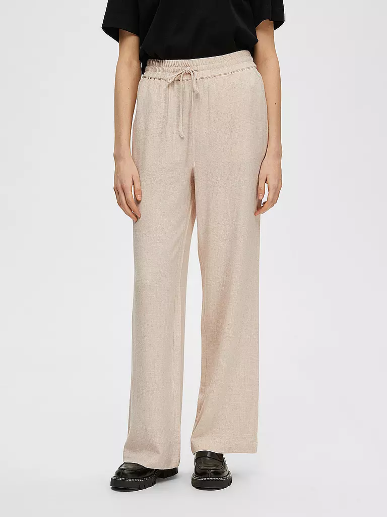 SELECTED FEMME Leinenhose Jogging Fit  SLFVIVA-GULIA beige