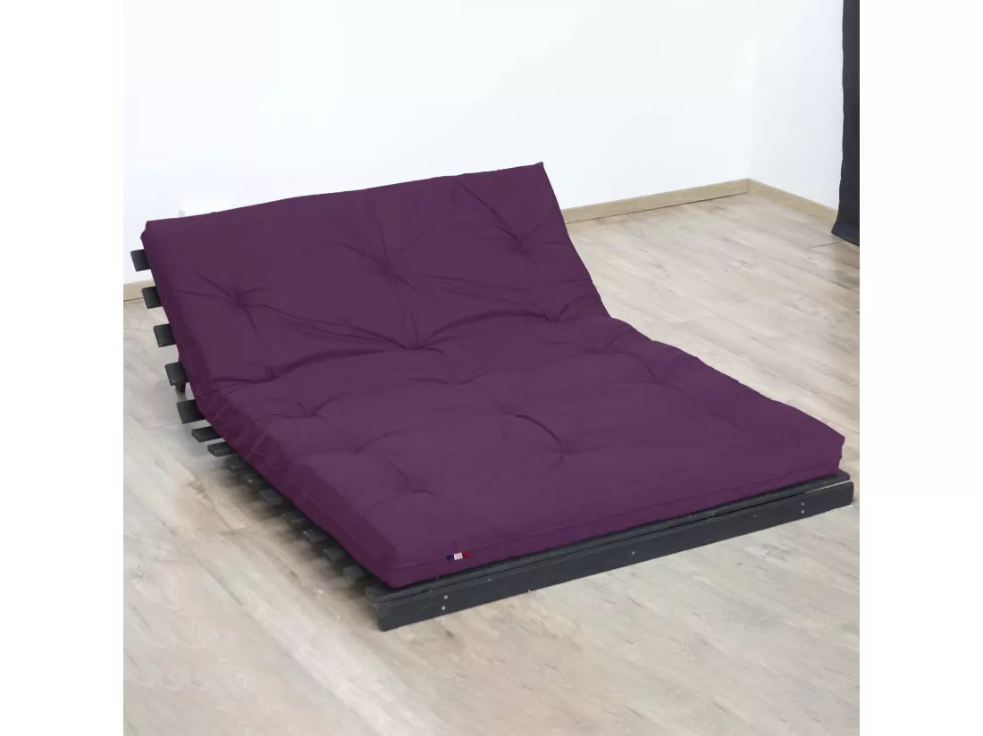 Matelas futon aubergine coeur en latex 160x200
