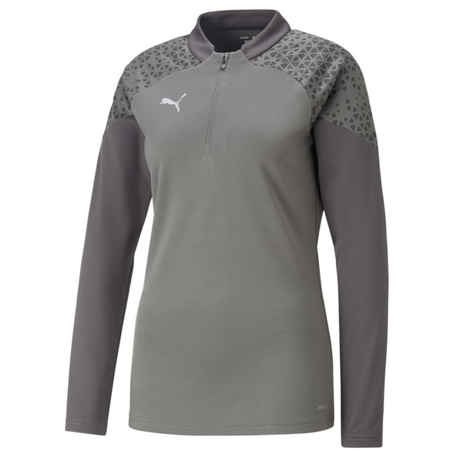 PUMA Maillot d'Entraînement teamCUP Fermeture Éclair 1/4 - Gris Femme