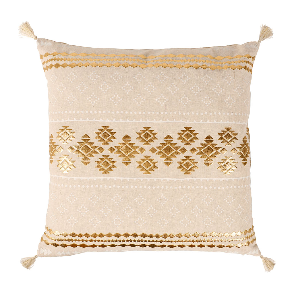 Coussin carré ethnica écru 45x45cm