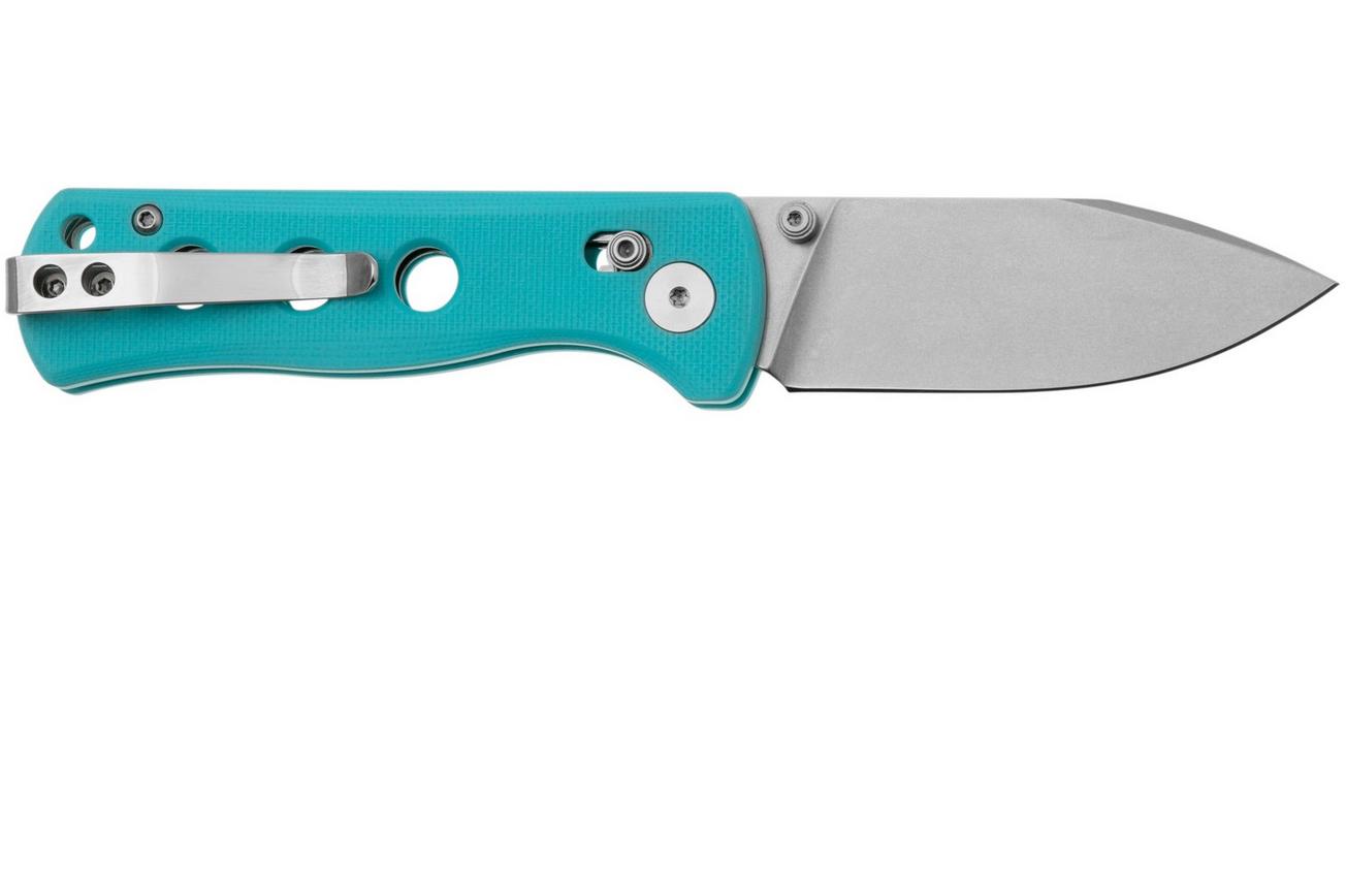 QSP Knife Canary Glyde 150GL-C1 Stonewashed 14C28N, Blue G10, zakmes