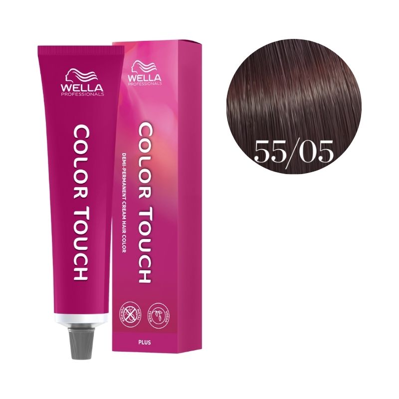 Coloration Color Touch Plus 55/05 Châtain Clair Intense Naturel Acajou Wella 60ml