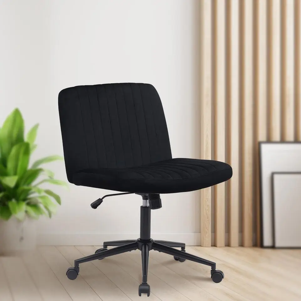 CLP Bureaustoel Kingman zwart Frame - Fluweel - zwart