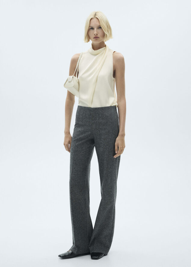 MANGO BLOUSE. -- DRAPYSIN Natural white