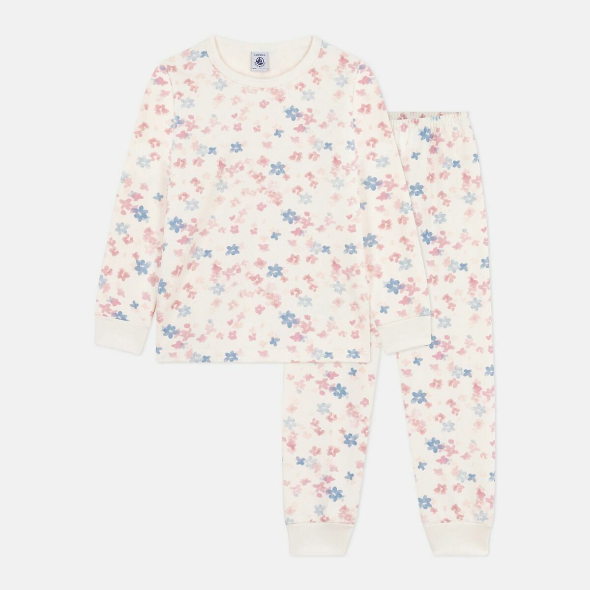 PETIT BATEAU<br>Pijama infantil de algodão com estampa floral