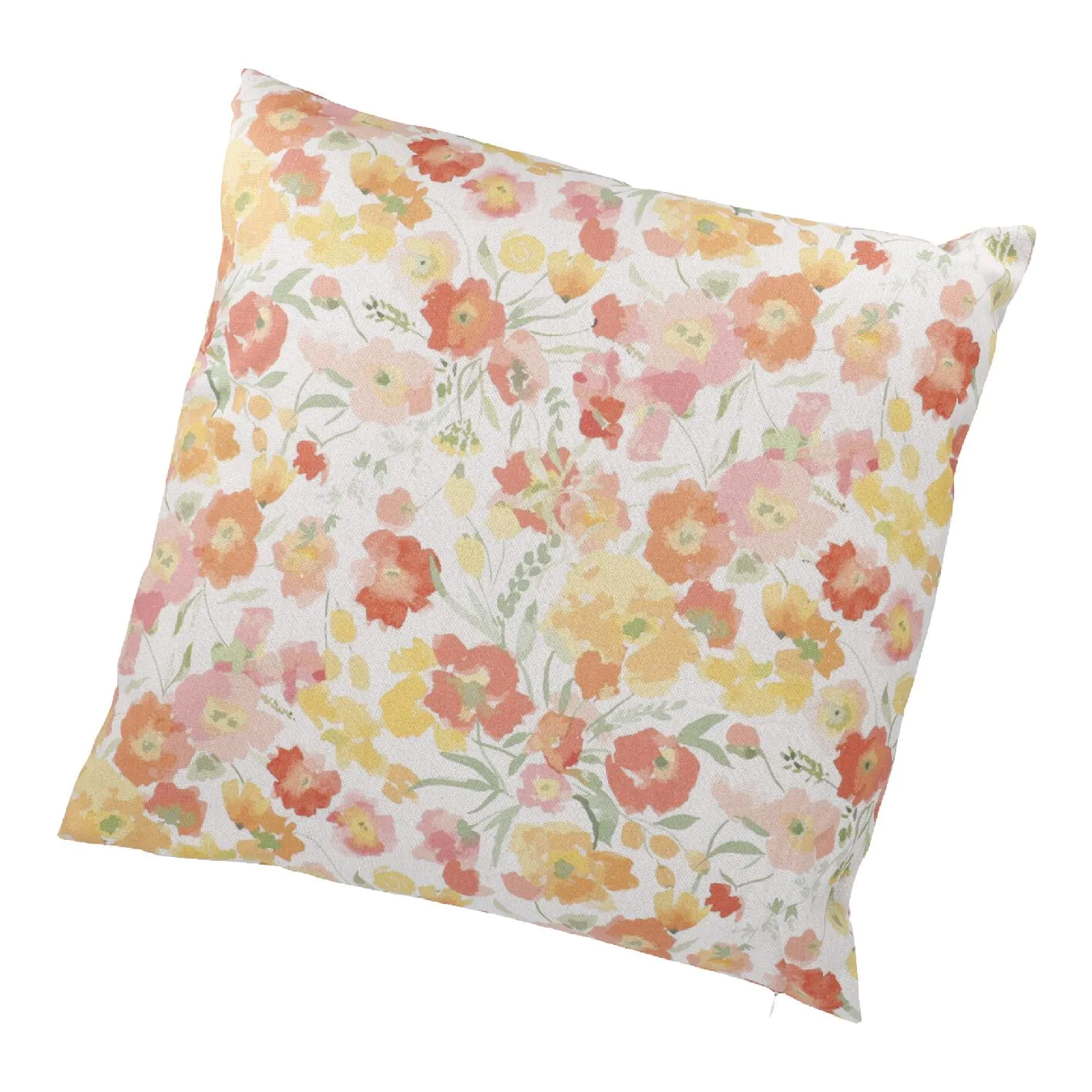 Kissen Floral, orange/gelb, 45 x 45 cm