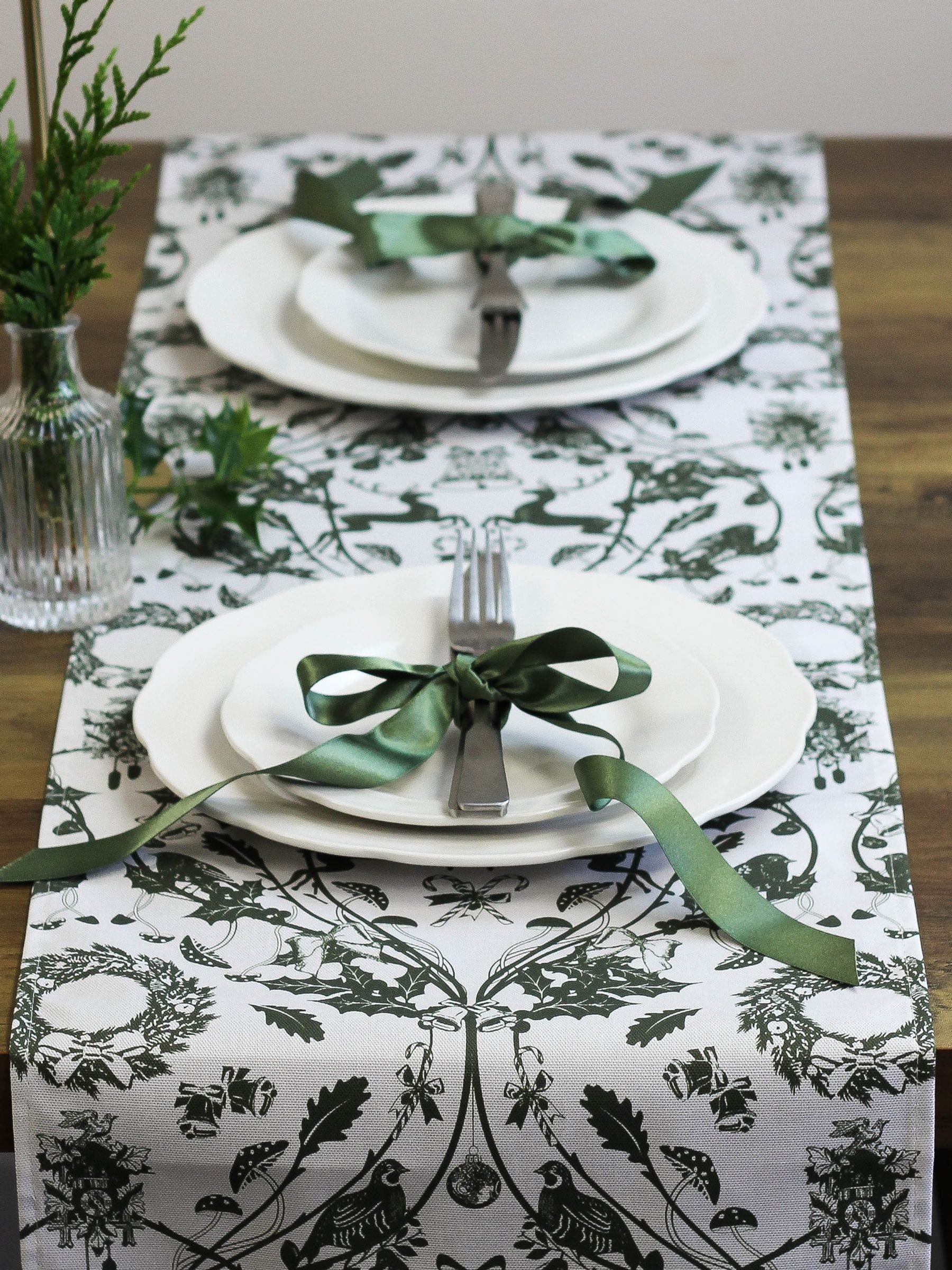 Avalon Home Stag 100% katoenen Kerstmis tafelloper