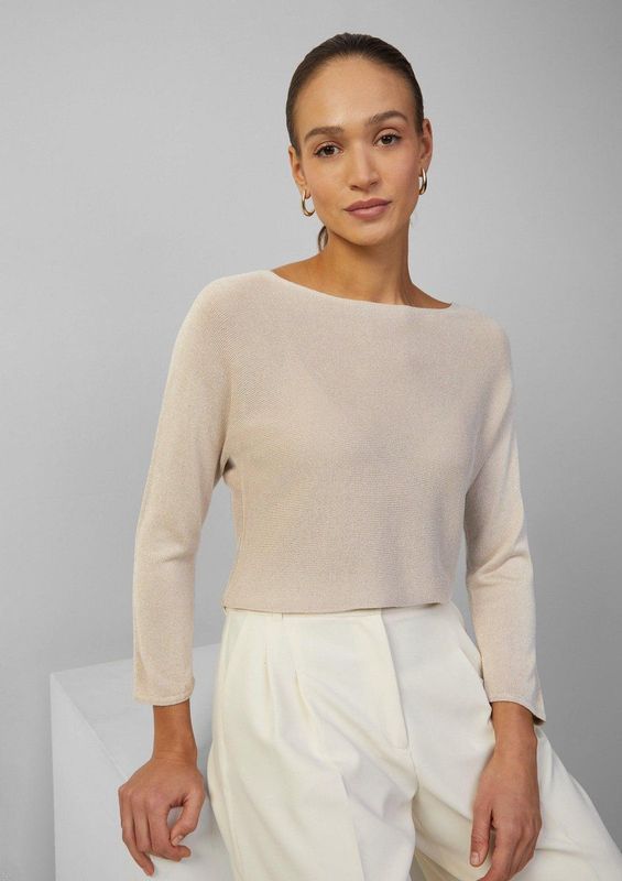 s.Oliver BLACK LABEL - Gebreide Pullover - Effen - Viscosemix - Relaxed Fit