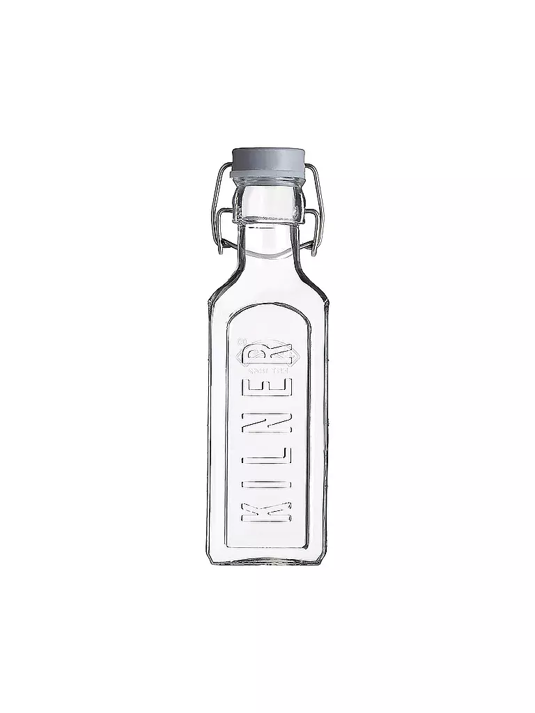KILNER Glasflasche mit Bügelverschluss 300ml eckig Glas transparent