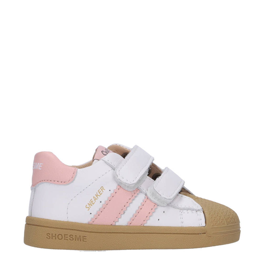 Shoesme leren sneakers wit/roze