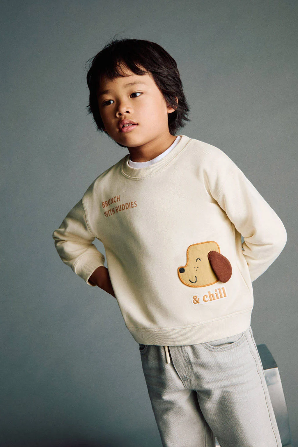 Mango Kids sweater ecru