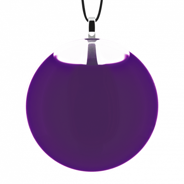 Pendentif en verre soufflé - Galet Medium Milk