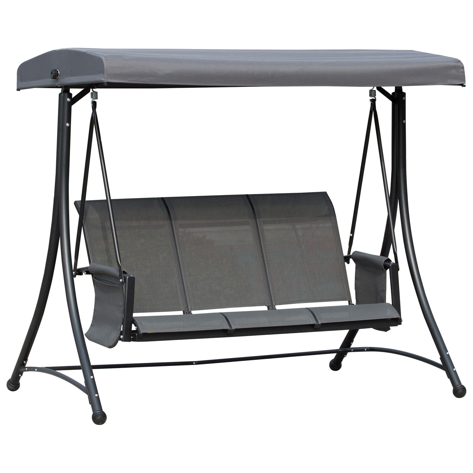 Outsunny Hollywoodschaukel für 3 Personen dunkelgrau 196 x 128 x 172 cm (BxTxH)
