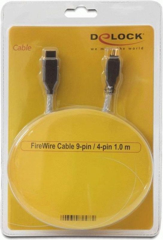 FireWire Kabel - 9-pins Man - 4-pins Man - 1 m - 28 AWG