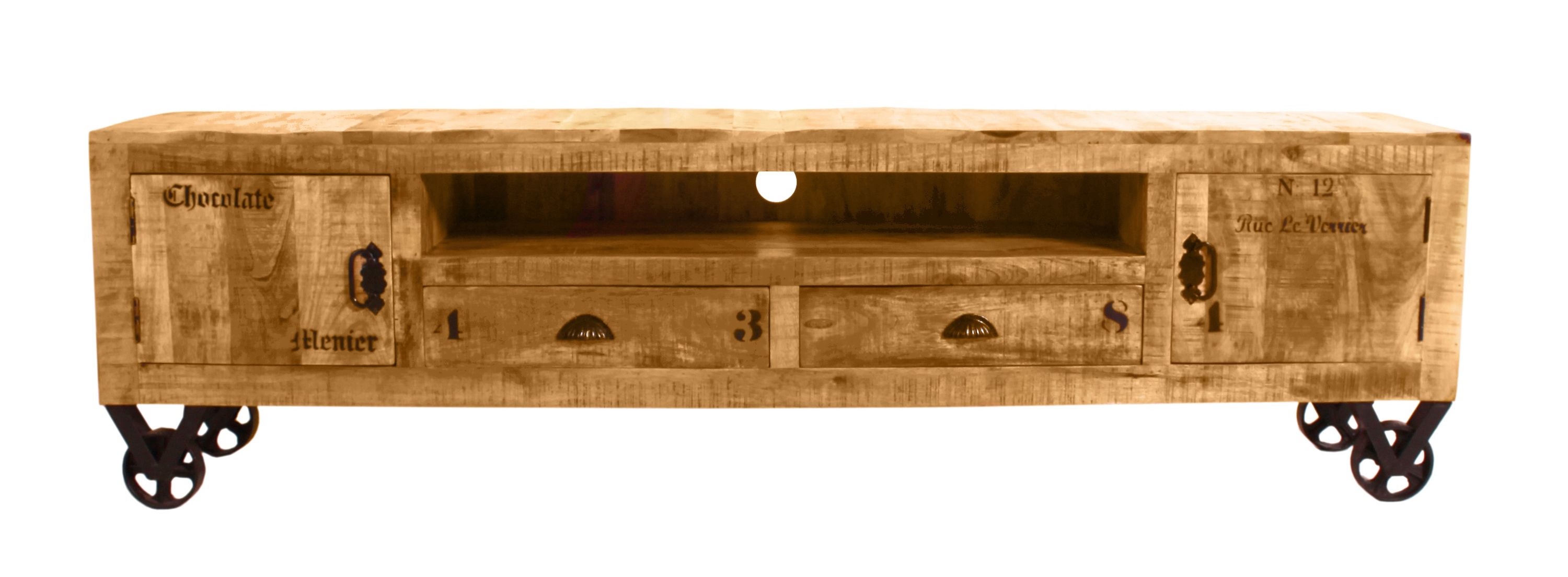 Lowboard Mangoholz Kommode Sideboard TV Fernseher Hifi Wohnzimmer Schrank