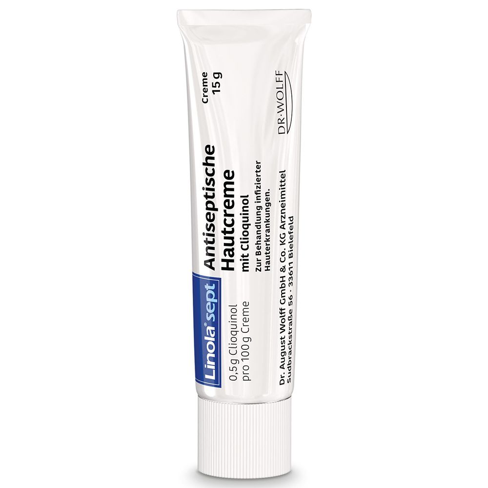 Linola® sept Antiseptische Hautcreme mit Clioquinol – Wundcreme bei abgeschürfter, entzündeter oder eitriger Haut
