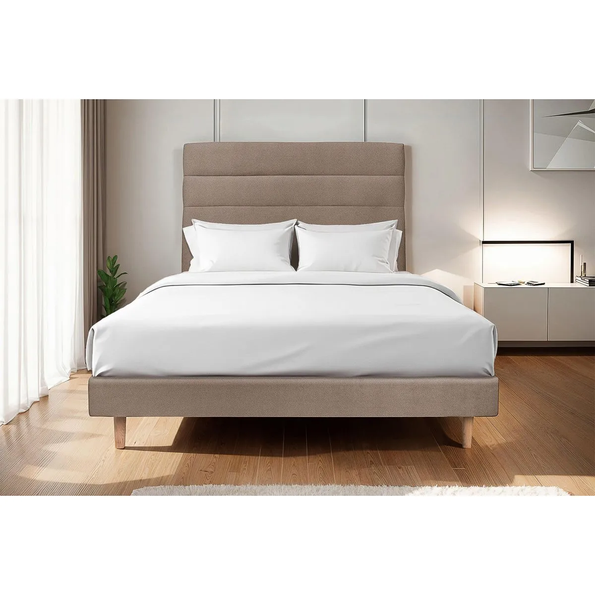 Sommeil de plomb Lit Velours Lignes 140x190 cm