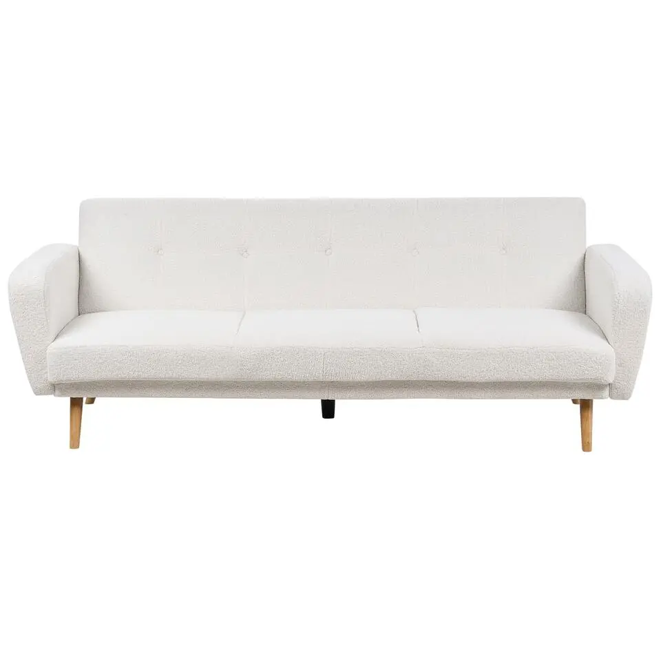 FLORLI - Slaapbank 3-zits - Wit - Bouclé