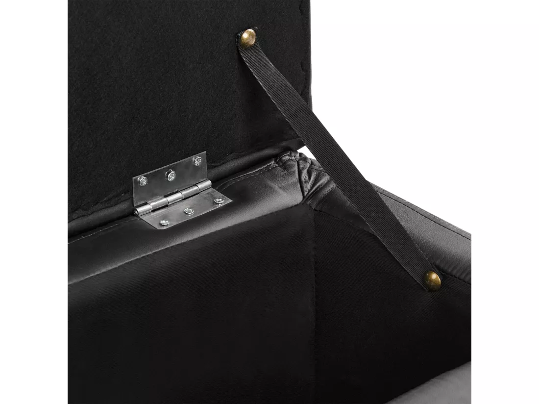 Pouf de rangement MICHIGAN Cuir PU 72 cm 42 cm Noir