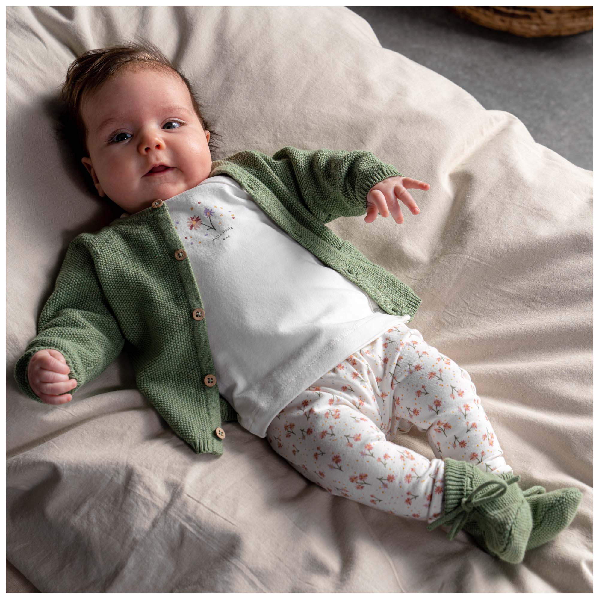 Prénatal newborn slofjes  groen