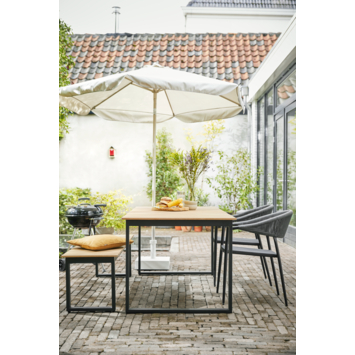 Wakefield tuinbank Cannes light teak look metaal