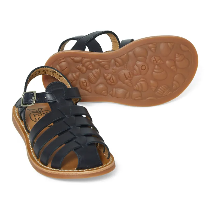 Pom d'Api Sandales Plage Stitch Dad | Bleu marine