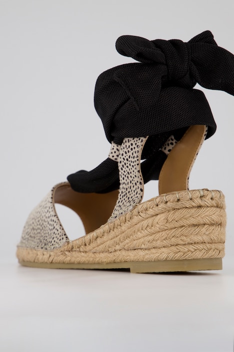 Leder-Espadrilles, Bast-Sohle, Weite-H