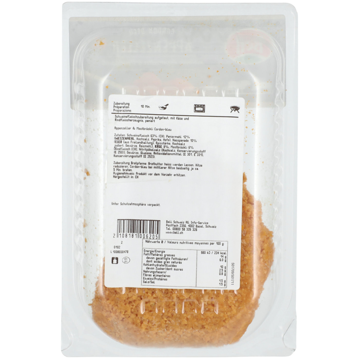 Appenzeller Schweins Cordon bleu 1 Stück ca. 180g