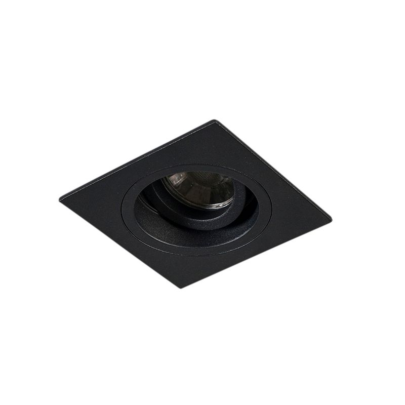 Smart inbouwspot zwart vierkant incl. Wifi GU10 - Chuck