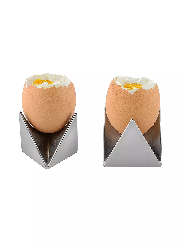 ALESSI Eierbecher 2-er Roost  4,5cm silber